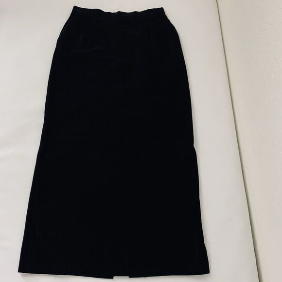 Vintage Velvet Maxi Skirt Black Pleats Pockets Stretch Rodeo Whimsygoth Western - Picture 1 of 12